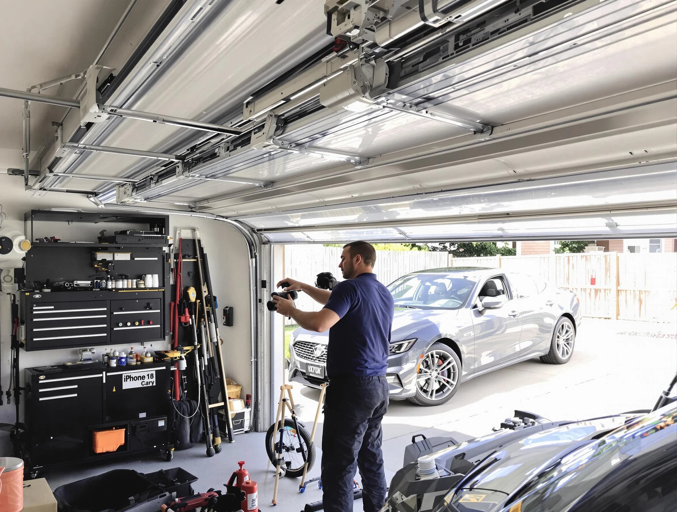 Elizabeth Garage Door Repair technician fixing noisy garage door in Elizabeth