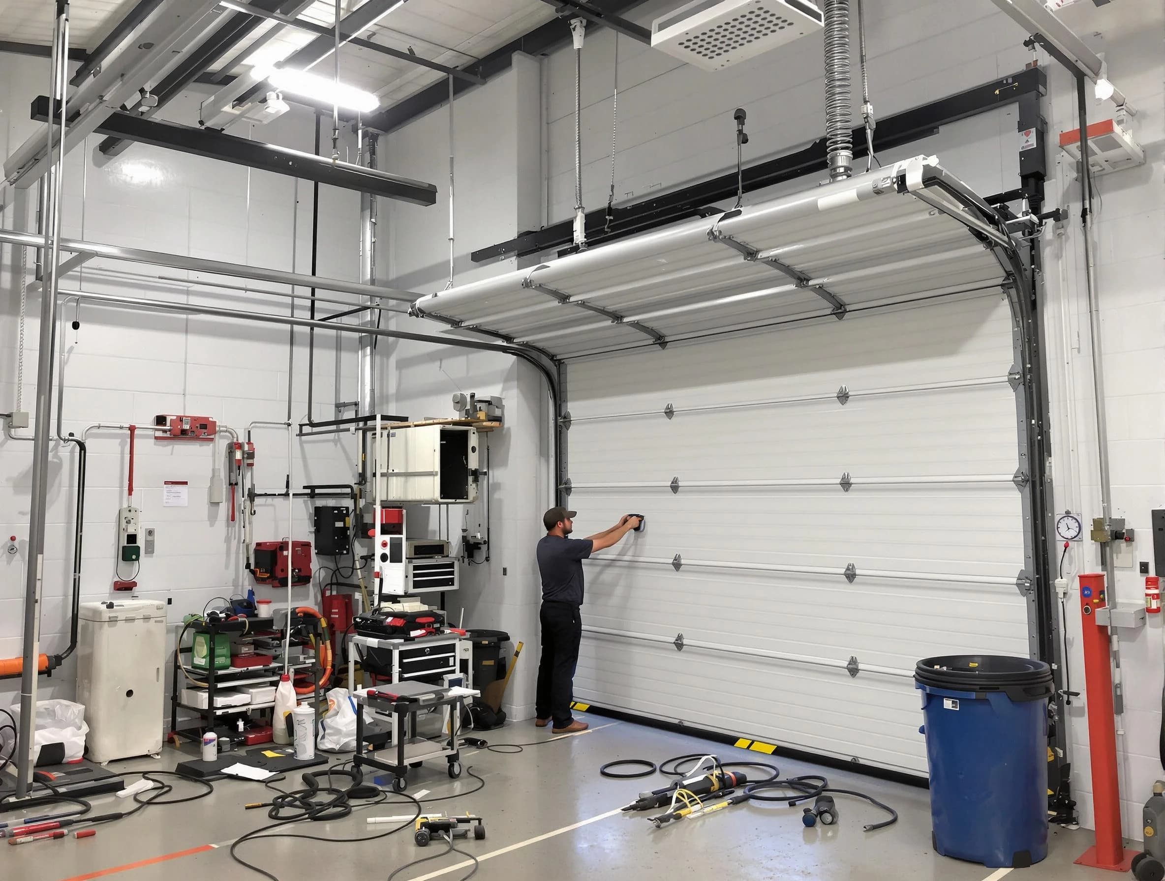 Elizabeth Garage Door Repair certified technician performing commercial door repair at a Elizabeth business facility