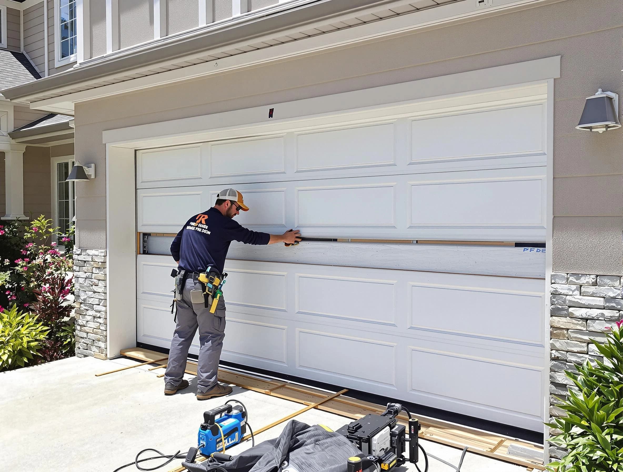 Elizabeth Garage Door Repair team performing complete garage door replacement at Elizabeth residence