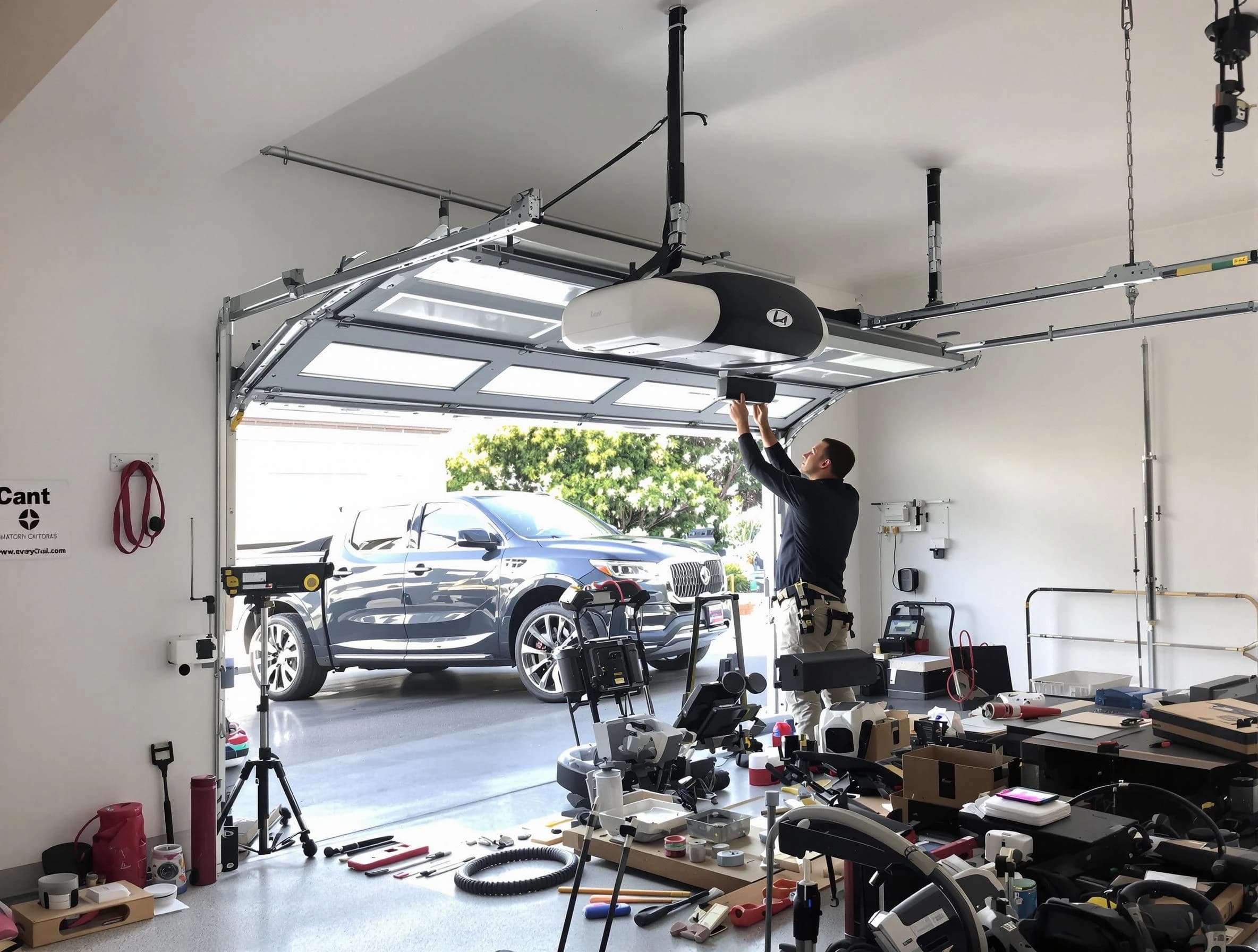 Elizabeth Garage Door Repair specialist installing smart garage door opener system in Elizabeth home