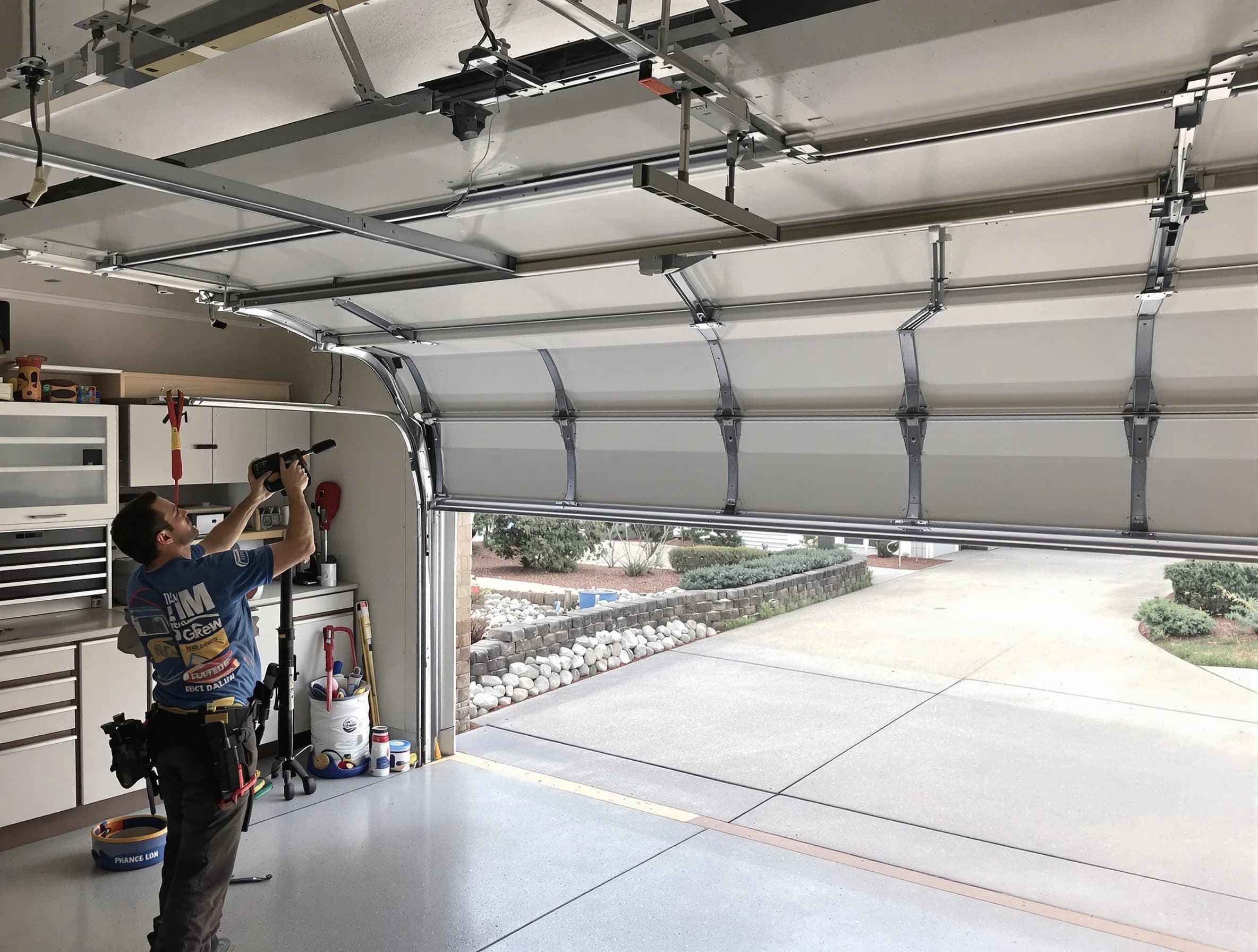 Garage door track repair service by Elizabeth Garage Door Repair in Elizabeth