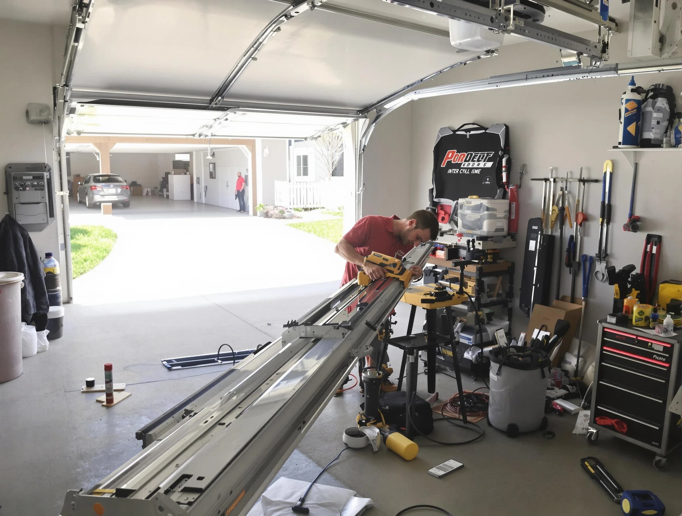 Elizabeth Garage Door Repair expert performing track repair in Elizabeth
