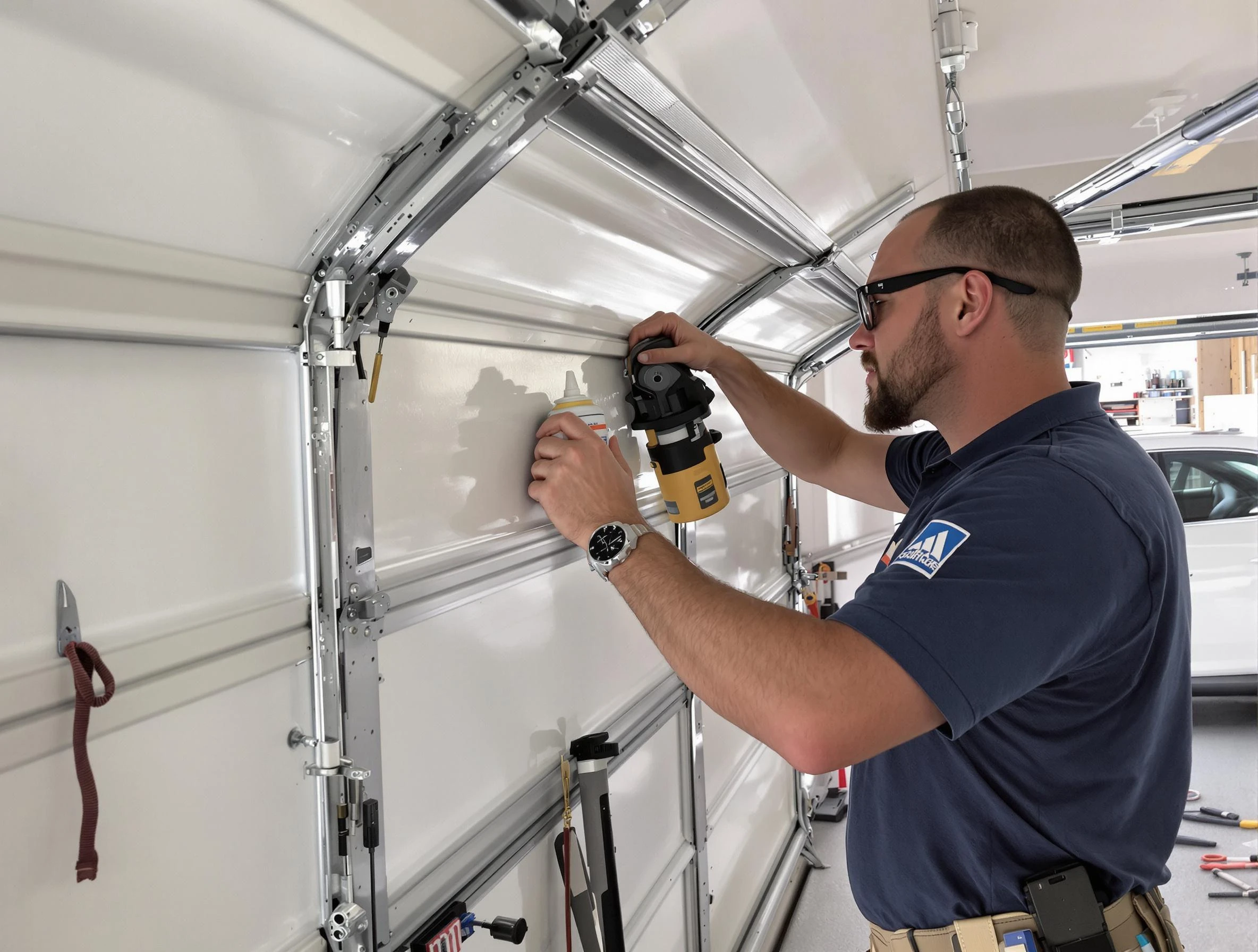 Elizabeth Garage Door Repair technician performing comprehensive noise reduction service in Elizabeth