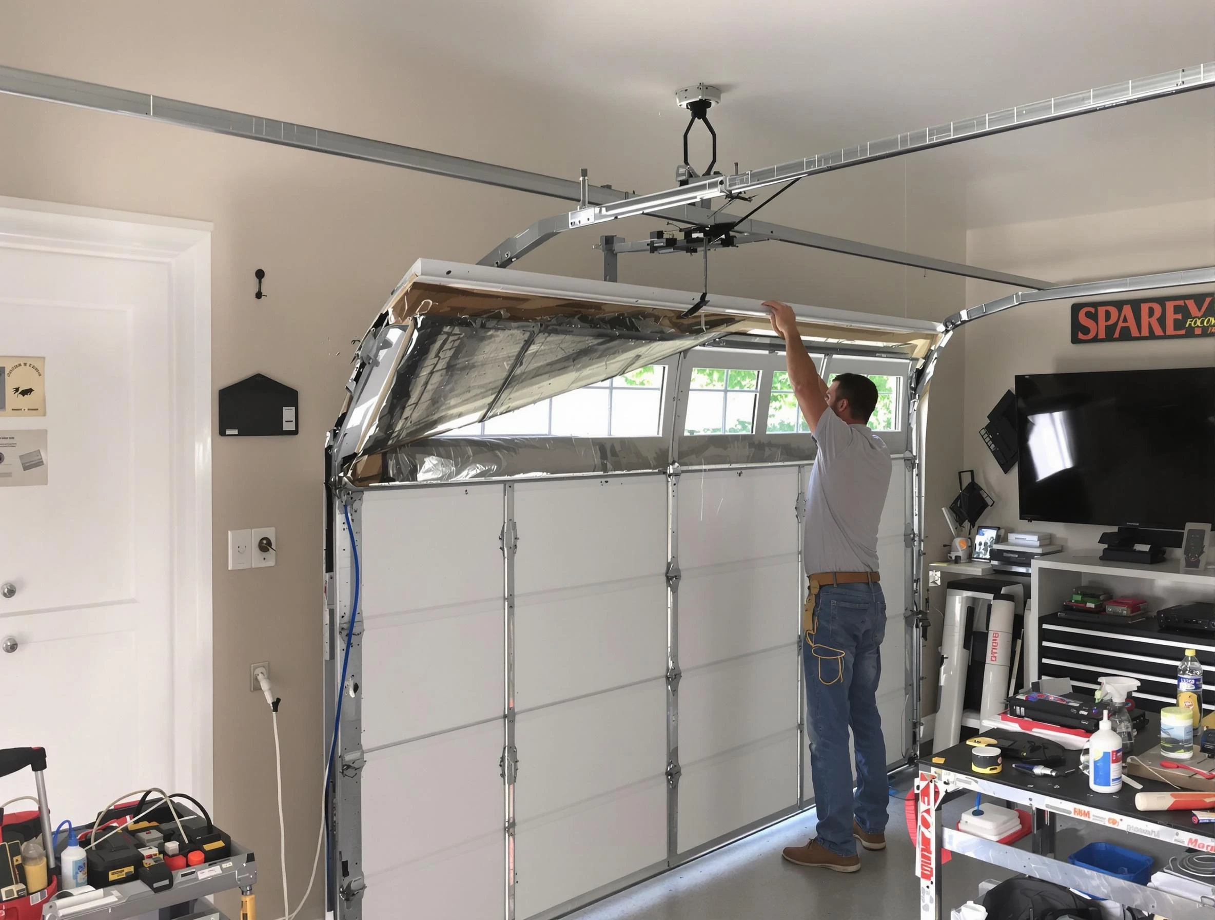Garage door section replacement by Elizabeth Garage Door Repair in Elizabeth